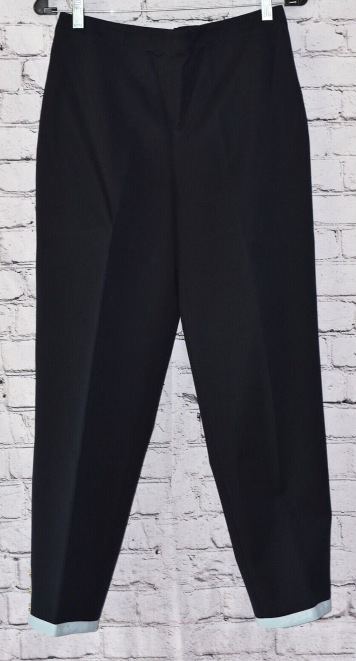 St John Sport Stretch Navy Ankle Crop Capri Pants Size 6